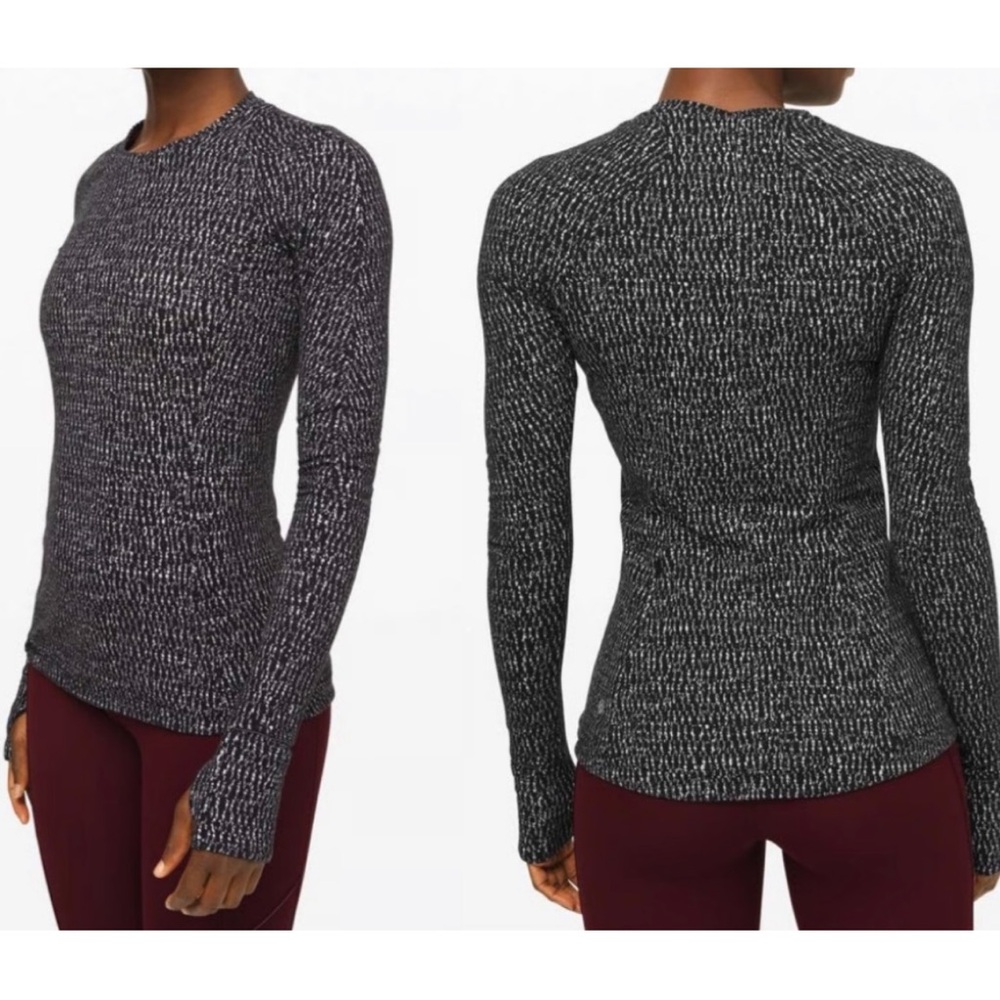 🖤 Lululemon Long Sleeve — Black White — Size 4 🖤 - Picture 2 of 6